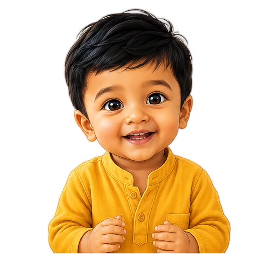 South Asian baby namaste greeting animated sticker
