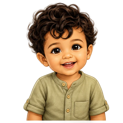 Middle Eastern or North African baby hand-on-heart animated sticker