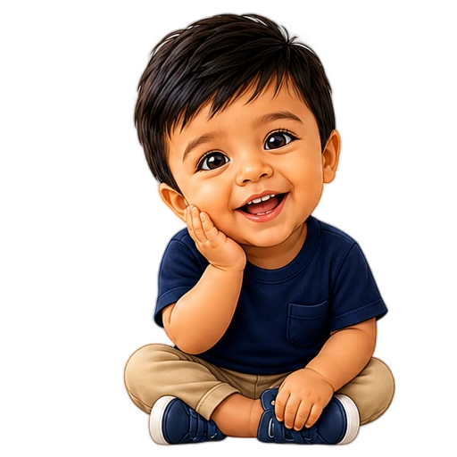 Latin American baby blow kiss animated sticker