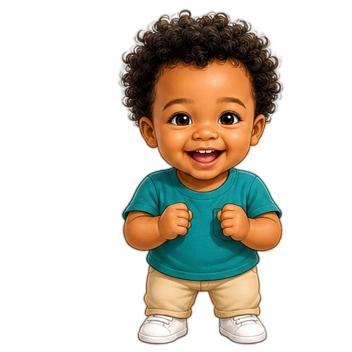 African-descended baby joyful clap animated sticker