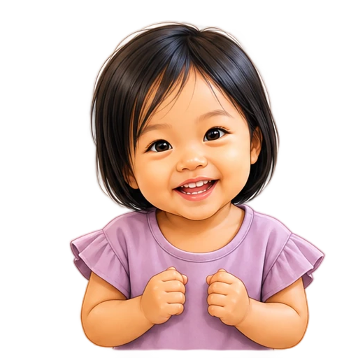 Southeast Asian baby wai greeting animated sticker
